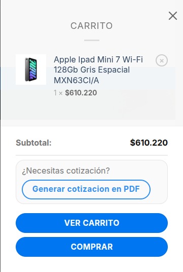 boton cotizador en mini carrito