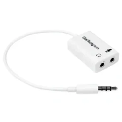 Adaptador Startech Auriculares 3.5mm 4 Pines a Doble 3.5mm, Blanco (MPN MUYHSMFFADW, Cables y accesorios de audio) img-1