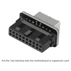 Adaptador USB 3 de 20-Pin hembra a USB 3.1 de 20-Pin hembra, para placas madres (MPN CE-000874, Adaptadores y cables internos para PC) img-2
