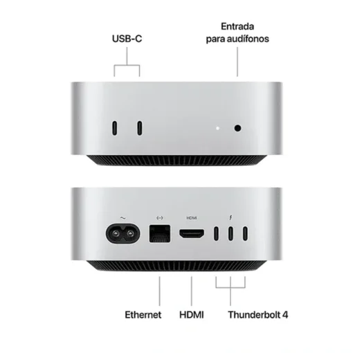 Mac Mini Apple M4, 16GB RAM, 256GB SSD, GPU 10C, HDMI, GHz (MPN MU9D3CI/A, Computadores Mini) img-6