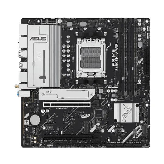 Asus Placa Madre Prime B650Em-A Wifi Socket Amd Am5 4Xddr5, 3Xm.2, 4X Sata, Pcie (MPN 90MB1LM0-M0EAY0, Placas madres para PC) img-1