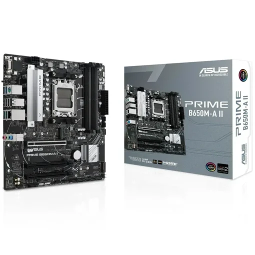 Asus Placa Madre Prime B650M-A Ax Ii (Am5, Ddr5 4800/6400+Mhz, M.2 X2, Microatx (MPN PRIME B650M-AAXII, Placas madres para PC) img-1