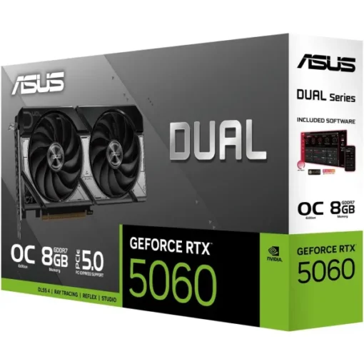 Asus Tarjeta De Video Dual Geforce Rtx 5060 O8G Gddr7 Oc Edition P/N (MPN 90YV0N12-M0AA00, Tarjetas gráficas para PC) img-1