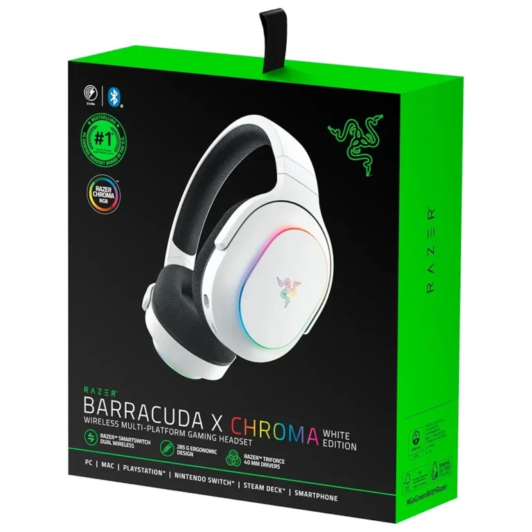 Audífonos Razer Gamer Barracuda X Chroma Inalámbrico Blanco, , Bt