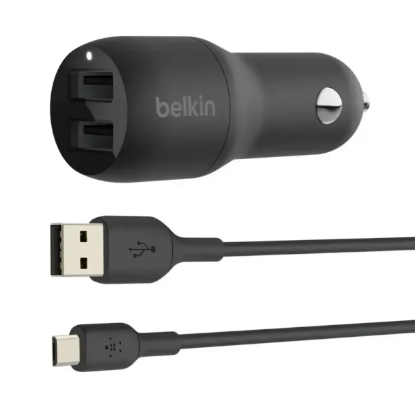 Belkin Boost Charge Dual Cargador Adaptador De Corriente Para El Coche 24 Vatios CCB001BTBK img-1