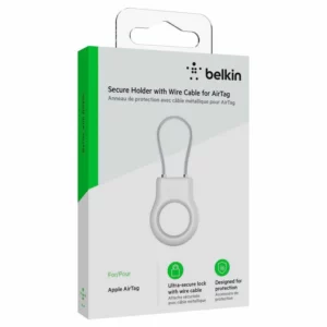 Belkin Candado Secure Holder Con Cable Fino Metálico Para Airtag Blanco P/N MSC009BTWH