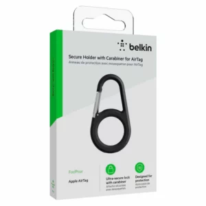Belkin Secure Holder Con Carabiner Estuche Para Airtag Negro Para Apple Airtag MSC008BTBK