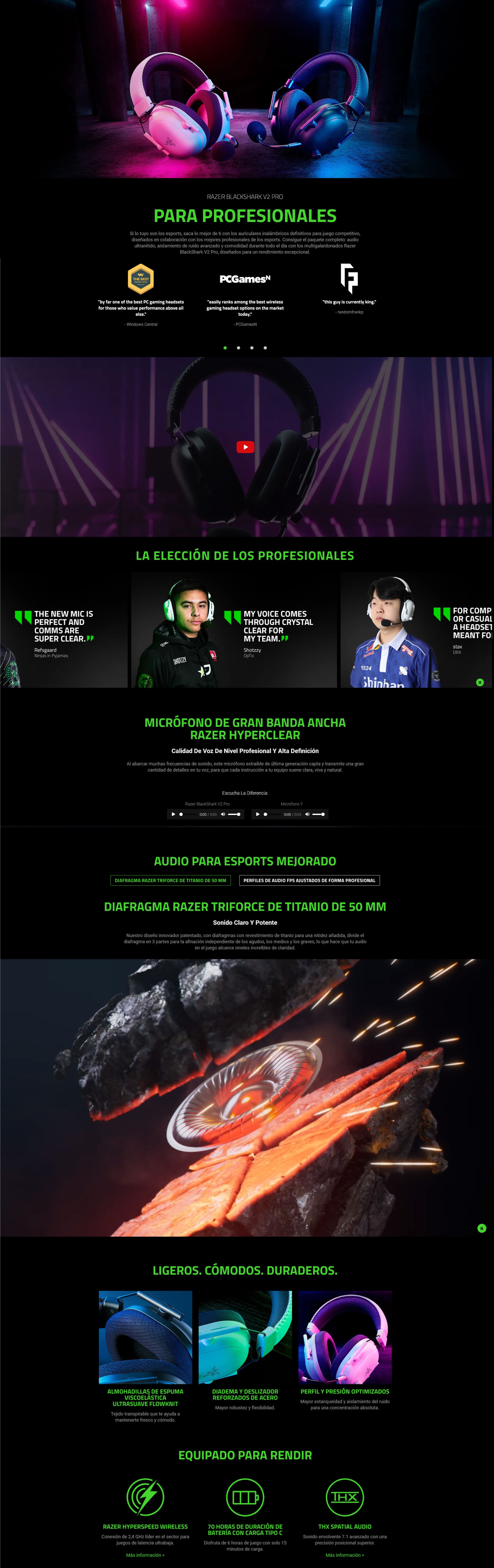 Audífonos Gamer Inalámbricos Razer BlackShark V2 PRO White (Versión 2020) 10 Blackshark V2 Pro