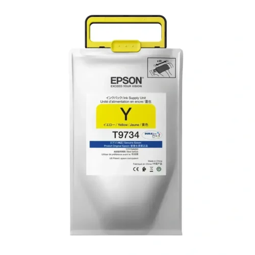 Bolsa Tinta Amarilla EPSON T9734 Gran Capacidad Con Alarmas De (MPN T973420, Suministros para impresoras) img-1