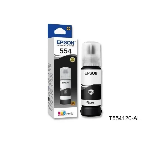 Botella de Tinta EPSON T554 Original Negro Pigmentado 70ml (L8160/L8180) T554120-AL img-1