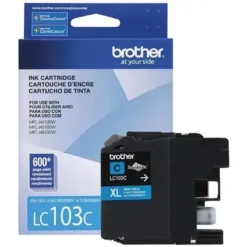 Cartucho Tinta Brother LC103C, Cyan, Alto Rendimiento, 600 pág., MFC-J4510DW (MPN LC-103C, Suministros para impresoras) img-1