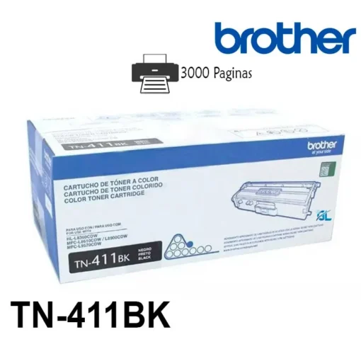 Brother Cartucho De Tóner Negro Original Láser 3000 Páginas TN411BK img-1