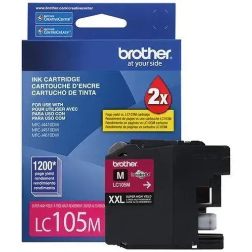 Cartucho tinta magenta Brother LC105M, 1200 páginas, para MFC-J (MPN LC-105M, Suministros para impresoras) img-1