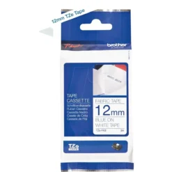 Cinta Brother TZe-FA3, 12mm, Azul Marino sobre Blanco, Textil (MPN TZEFA3, Suministros para impresoras) img-1