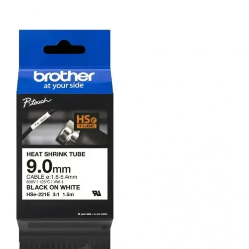 Brother Cinta Blanca con letras Negras (MPN HSE221E, Accesorios para Impresoras) img-1