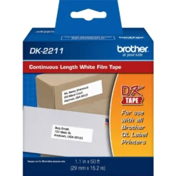 Cinta etiquetas Brother 28.96mm x 15.24m, removible térmica, blanca (MPN DK-2211, Suministros para impresoras) img-1