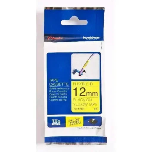 Brother Cinta Laminada Flexible 12 Mm Negro / Amarillo TZE-FX631 img-1