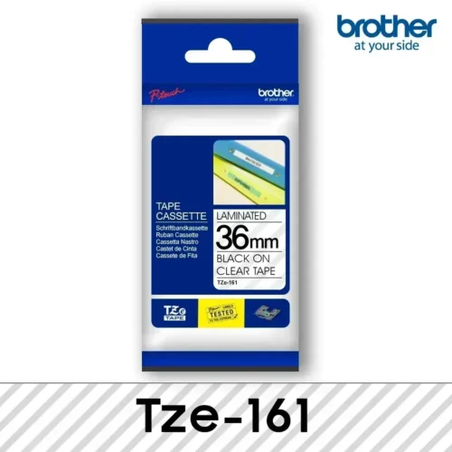 Brother Cinta Laminada Transparente con letras Negras 36Mmx8Mts (MPN TZE-161, Suministros para impresoras) img-1