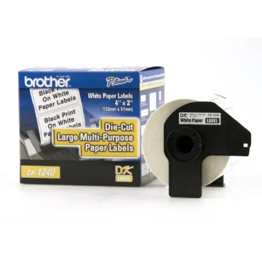 Brother Etiquetas De Papel Multiuso Grandes De 1,9" X 4", 50,5 X 101 Mm) (MPN DK-1240, Suministros para impresoras) img-1