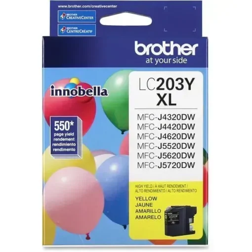 Brother Tinta Cartridge Alto Rendimiento Amarillo Original Para Mfc-J460, J4620 LC203Y