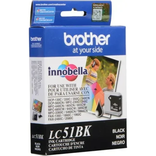 Brother Tinta Cartridge Negro Original Para Dcp-130, 330, 350, Mfc-230, 240 LC51BK img-1