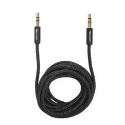 Cable Audio Auxiliar 3.5mm Tecmaster 1.8m Textil Negro (MPN TM-CB-AU3510BK, Cables y accesorios de audio) img-1