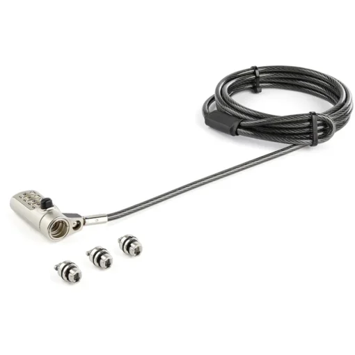 Cable Candado 3 en 1 Startech con Clave, compatible con K-Slot, Nano, Wedge LTULOCK4D