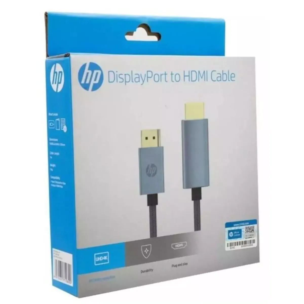 Cable HP DisplayPort a HDMI (3 metros) 4K 30hz (MPN DHC-DP03-03M, Cables, adaptadores y accesorios para pantallas) img-1