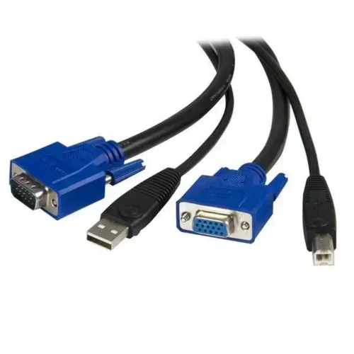 Cable KVM 1.8M VGA USB Startech, Conectores USB A/B, (MPN SVUSB2N1_6, Cables, adaptadores y accesorios para pantallas) img-1