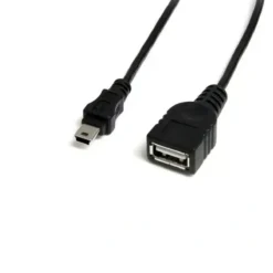 Cable Mini USB 2.0 Startech, 30cm, A Macho a Mini B Hembra (MPN USBMUSBFM1, Cables y accesorios para PC) img-1