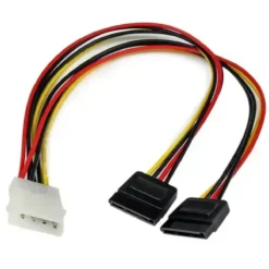 Cable Startech Divisor Molex 4P a 2x SATA 15P, 0.3m, PVC (MPN PYO2LP4SATA, Adaptadores y cables internos para PC) img-1