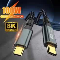 Cable de datos tipo C a tipo C, USB 3,2, 20Gbps, ThunderBolt 3, 8K @ 60Hz, 50CM (MPN PD100W, Cables y accesorios para PC) img-1