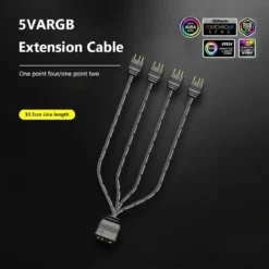 Cable splitter de 1 a 4 ARGB (5V y 3 pines) (MPN CE-000274, Adaptadores y cables internos para PC) img-1