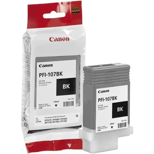 Cartucho Tinta Canon PFI-107BK Negro 130ml Para imagePROGRAF iPF670-iPF785 (MPN 6705B001, Suministros para impresoras) img-1
