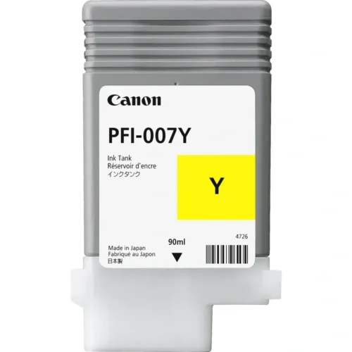 Cartucho Tinta Canon PFI-007Y Original, Amarillo, imagePROGRAF iPF670, 90ml (MPN 2146C001, Suministros para impresoras) img-1