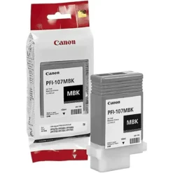 Canon PFI-107MBK Tinta Negra Mate, 130ml, para imagePROGRAF (MPN 6704B001, Suministros para impresoras) img-1
