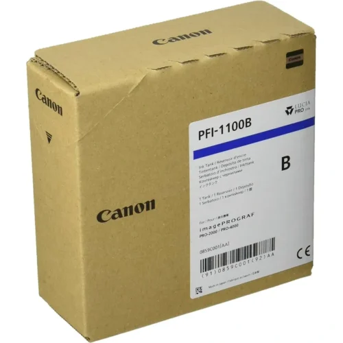 Canon Cartucho De Tinta Pfi-1100B Azul, 160Ml (MPN 0859C001, Suministros para impresoras) img-1
