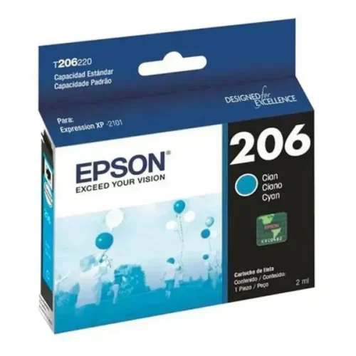Cartucho Tinta Epson Cian, 2ml, 200 pág, XP-2101 (MPN T206220-AL, Suministros para impresoras) img-1