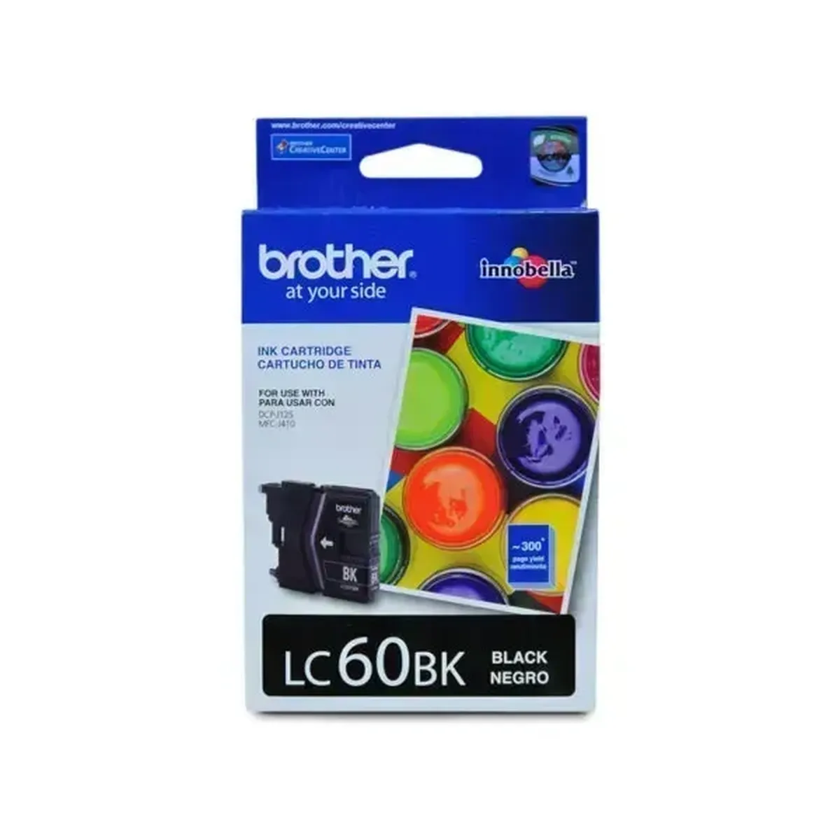 Cartucho de tinta Brother LC60BK Negro, 260 páginas, para DCP-J125 y MFC-J410 (MPN LC-60BK, Suministros para impresoras) img-1