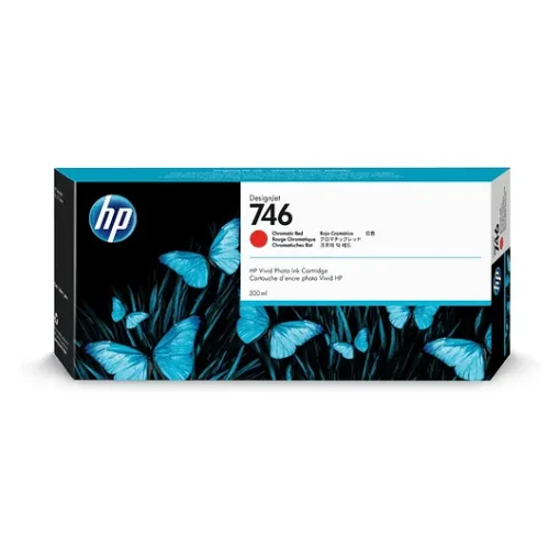 Cartucho de tinta roja cromática DesignJet HP 746 de 300 ml (MPN P2V81A, Suministros para impresoras) img-1