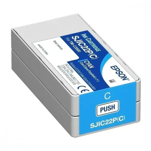 Cartucho tinta Epson SJIC22P, Cian, para TM-C3500, original (MPN C33S020581, Suministros para impresoras) img-1
