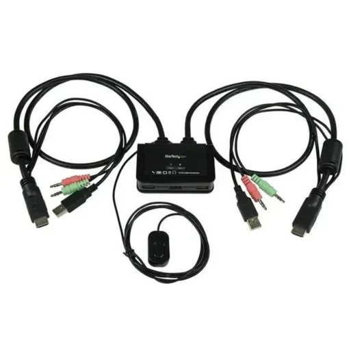 Conmutador Switch KVM 2 puertos HDMI USB Audio Mini Jack con Cables Integrados (MPN SV211HDUA, Cables, adaptadores y accesorios para pantallas) img-1