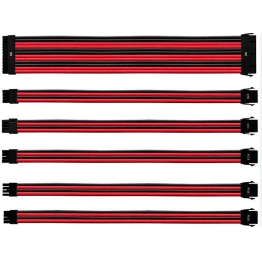 Cooler Master Kit extensión cables ATX 30cm, 16 AWG, conectores universales (MPN CMA-NEST16RDBK1-GL, Cables De Poder) img-1