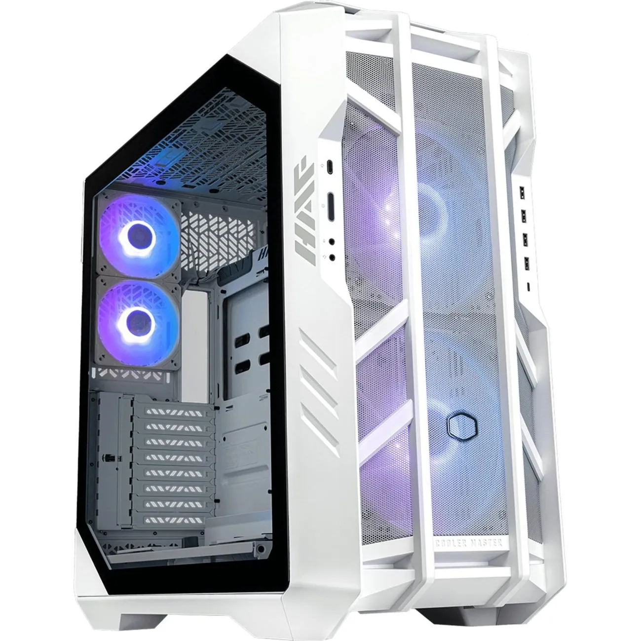 GABINETE COOLER MASTER HAF 700 BLANCO TORRE COMPLETA ARGB VIDRIO TEMPLADO H700 WGNN S00 - COOLER MASTER