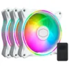 Cooler Master Kit De 3 Ventiladores Masterfan Mf120 Halo Blanco Argb, 120Mm (MPN MFL-B2DW-183PA-R1, Refrigeración para PC) img-1