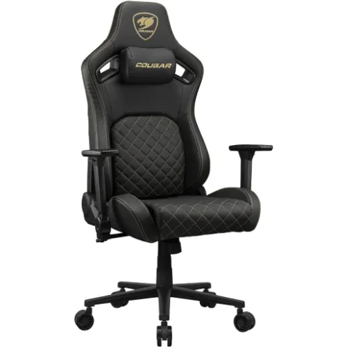 Cougar Silla Gamer Defensor Gold (Reposabrazos 4D, Almohadón Magnético, Hasta 12 (MPN 3MDFLGLB.0001, Sillas) img-1