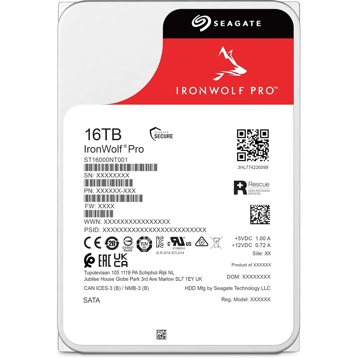 Disco Duro 16TB HDD Seagate IronWolf PRO NAS Interno (3.5