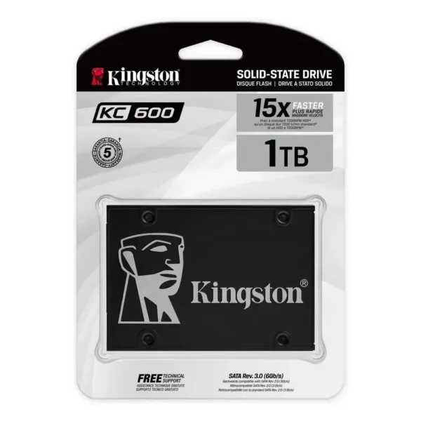 Disco SSD 1TB Kingston KC600 2.5″ SATA3 Auto Encript SKC600/1024G img-1