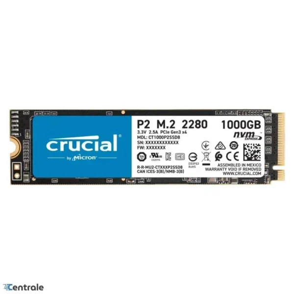 Disco SSD 1TB NVMe Crucial P2 PCIe M.2 2280 CT1000P2SSD8 img-1