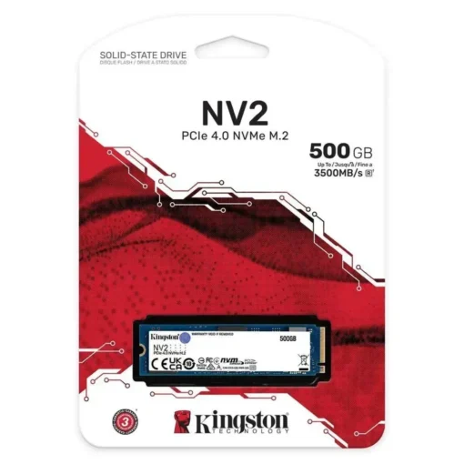 Disco SSD 500GB Kingston NV2 NVMe PCIe 4.0 - 3.500/2.100 MB/s (MPN SNV2S/500G, Almacenamiento para PC) img-1